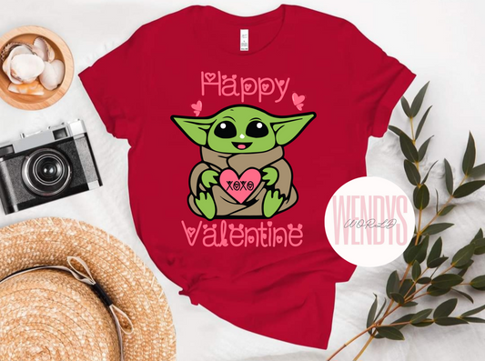 Green Alien Happy Valentines DTF Transfer