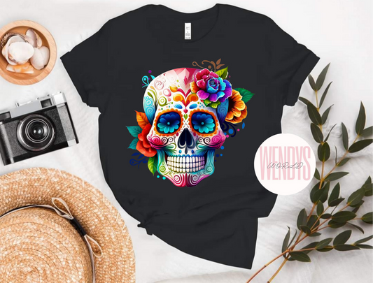 Halloween Bright Colors Skeleton Tshirt