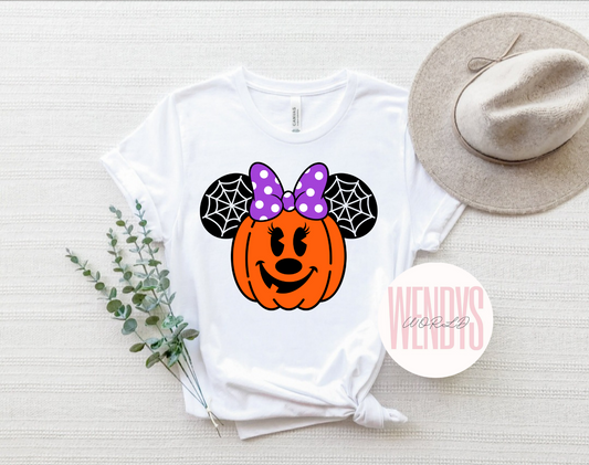 Halloween Pumpkin Girl Mouse Tshirt