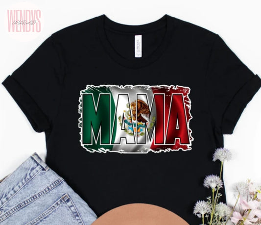 Mama Mexican Flag Tshirt